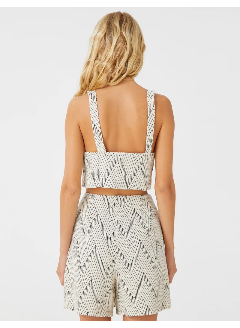 KOTON Cotton Crop Bustier with Thick Straps