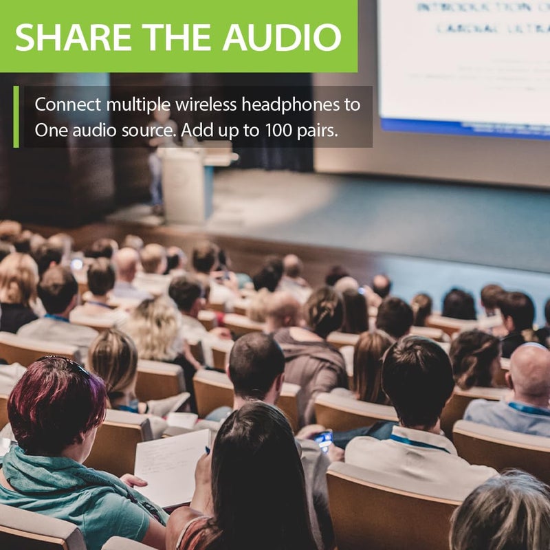 Avantree Quartet - 4 Wireless Headphones & 1 Transmitter for Multiple Group Listening Scalable to 100 with No Lip-Sync Delays for TV Watching, Silent Discos, Hearing Assistance in Church, and More - Image 2