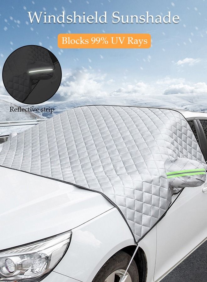 DUNISO Windshield Sunshade Car Sun Protection Cover Car Shade Front Windshield Blocks 99% UV Rays Keeps Your Vehicle Cool Foldable For All Seasons - Image 1
