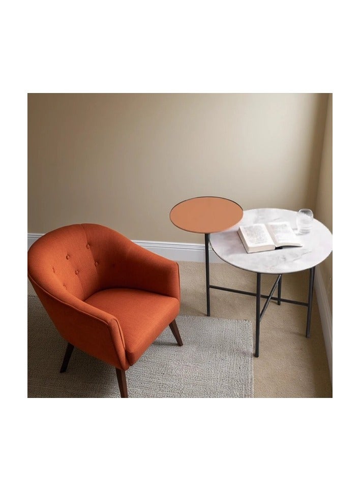 Neo Front Modern Corner Table with Sintered Stone Top, Wood Laminate Frame, and Carbon Steel Legs CJ622B 65*50*58 cm - Image 4