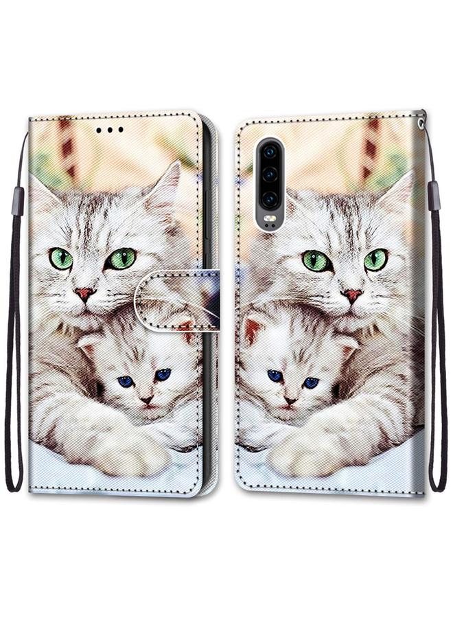 S-TOP Case For Huawei P30 Coloured Drawing Cross Texture Horizontal Flip PU Leather Case with Holder & Card Slots & Wallet & Lanyard - Image 2