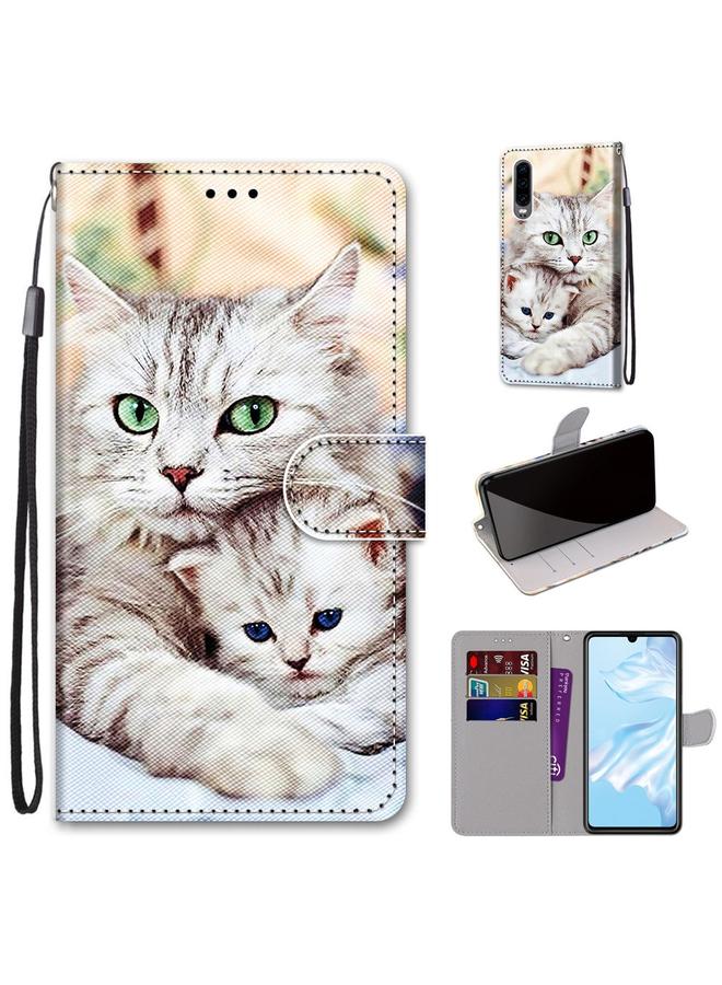 S-TOP Case For Huawei P30 Coloured Drawing Cross Texture Horizontal Flip PU Leather Case with Holder & Card Slots & Wallet & Lanyard - Image 1