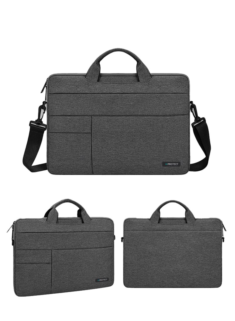 PROTECT 13-Inch Laptop Bag – Fits Up to 14-Inch Laptops – Water-Resistant Premium Quality Fabric – Top Loader Design | BLT13.3GRY - Image 2