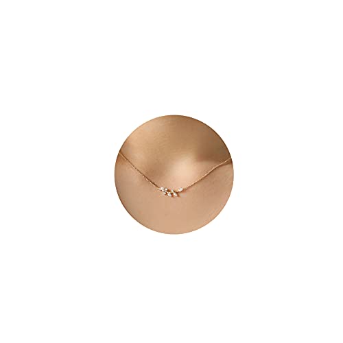 ASCOMY Dainty CZ Olive Leaf Pendant Necklace 14k Gold Plated Delicate Cute Cubic Zirconia Olive Branch Leaf Pendant Simple Jewelry Link Chain Nacklace for Women Personalized - Image 1