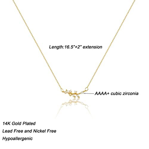 ASCOMY Dainty CZ Olive Leaf Pendant Necklace 14k Gold Plated Delicate Cute Cubic Zirconia Olive Branch Leaf Pendant Simple Jewelry Link Chain Nacklace for Women Personalized - Image 5