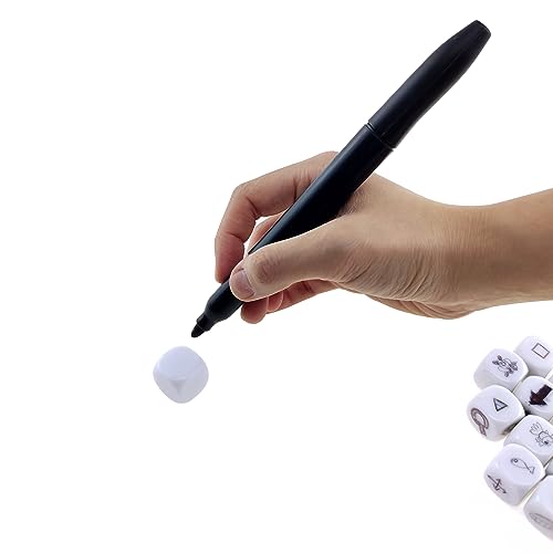 IFAMIO 16MM Blank White Dice Set Acrylic Rounded D6 Dice Cubes for Game, Party, Fun, DIY Sticker and Math Teaching, Pack of 50 - Image 4
