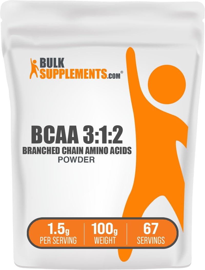 BulkSupplementscom BCAA 312 Powder  BCAA Supplements Branched Chain Amino Acids Powder  Unflavored  Gluten Free 15g per Serving 100g 35 oz Pack of 1 - Image 1
