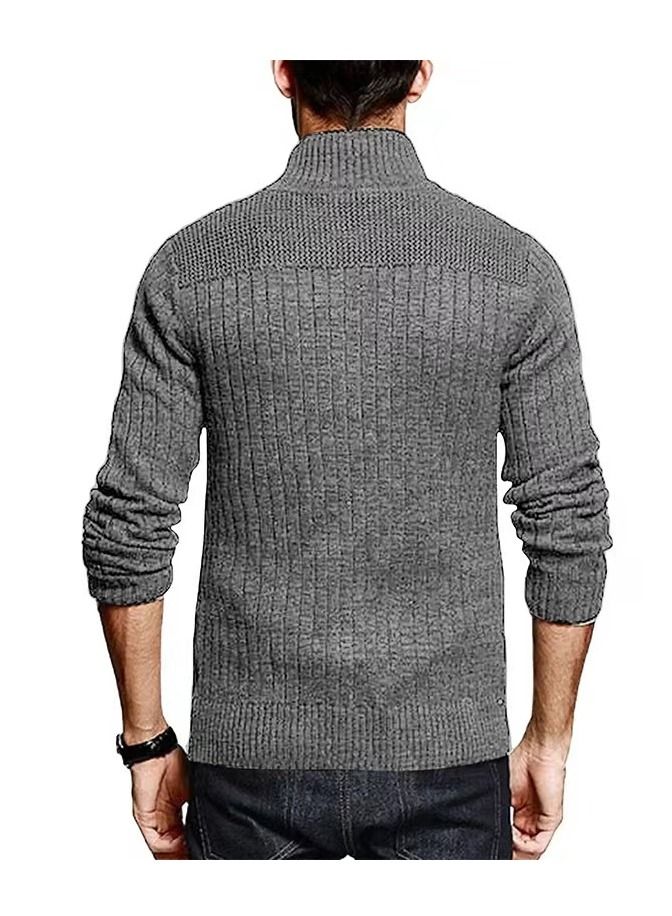 Loquat New Fall/winter Sweater Men's Solid Color Half Turtleneck Sweater  - Image 2