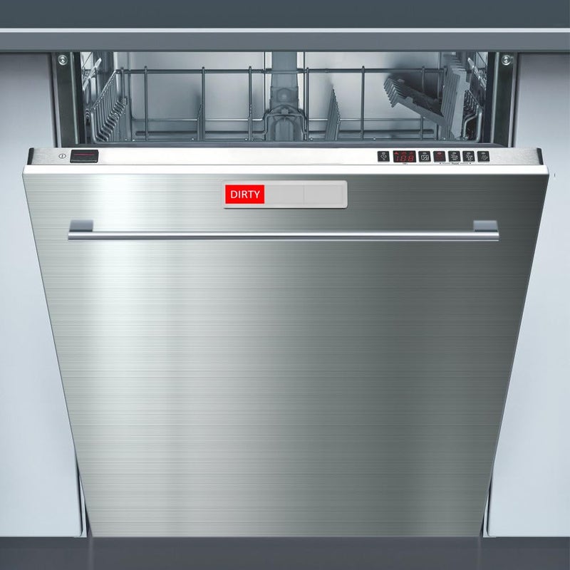 Kichwit Dishwasher Magnet Clean Dirty Dishwasher Running Sign, Works on All Dishwashers, 3 Options, Easy to Switch, Silver - Image 4