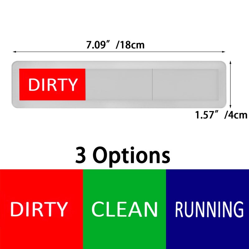 Kichwit Dishwasher Magnet Clean Dirty Dishwasher Running Sign, Works on All Dishwashers, 3 Options, Easy to Switch, Silver - Image 3