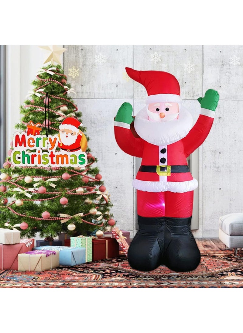 OSI ONESTOREINDIA OneStoreIndia Handcrafted Christmas Inflatable Santa Outdoor Blow Up Santa Builtin LED Lights with Tethers Stakes for Indoor Outdoor Party Holiday Yard Garden Lawn Decor 6 Ft  - Image 4