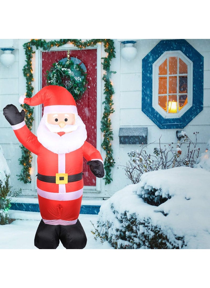 OSI ONESTOREINDIA OneStoreIndia Handcrafted Christmas Inflatable Santa Outdoor Blow Up Santa Builtin LED Lights with Tethers Stakes for Indoor Outdoor Party Holiday Yard Garden Lawn Decor 6 Ft  - Image 1