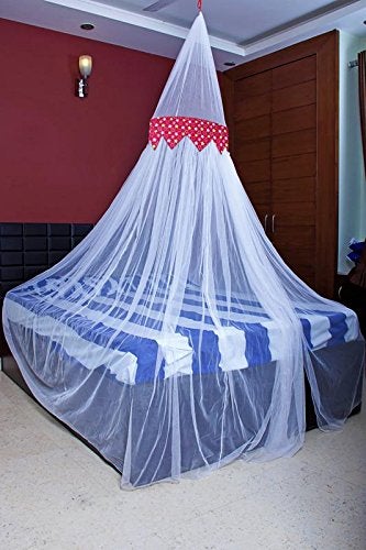 Creative Textiles Ceiling Hanging Mosquito Net I Machardani for Double Bed I Canopy Circular Curtain for Bedroom I Keeps Away Insects and Flies-Multi - Image 3