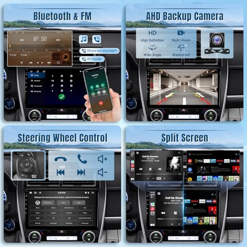 Naifay Car Radio Stereo for Toyota Camry 2012 2013 2014 Stereo with Carplay Android Auto, 10.1inch Touch Screen for Toyota Camry Car Stereo Bluetooth WiFi GPS, Support J.B.L & Original Camera SWC - Image 5
