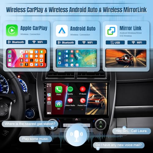 Naifay Car Radio Stereo for Toyota Camry 2012 2013 2014 Stereo with Carplay Android Auto, 10.1inch Touch Screen for Toyota Camry Car Stereo Bluetooth WiFi GPS, Support J.B.L & Original Camera SWC - Image 3