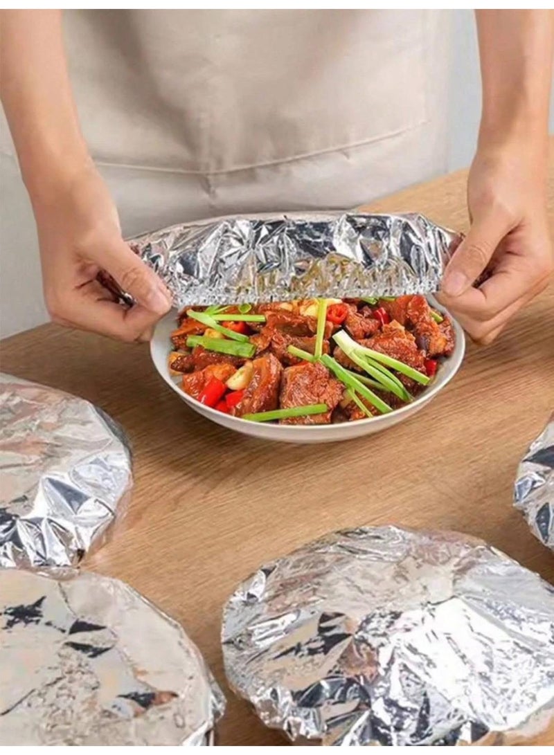 Reusable Silver Thermal Dish Covers - Stretchable Food Storage Lids (10-Pack) for Kitchen & Daily Use, Up to 25cm - Image 1