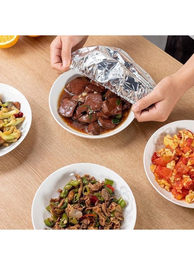 Reusable Silver Thermal Dish Covers - Stretchable Food Storage Lids (10-Pack) for Kitchen & Daily Use, Up to 25cm - Image 3