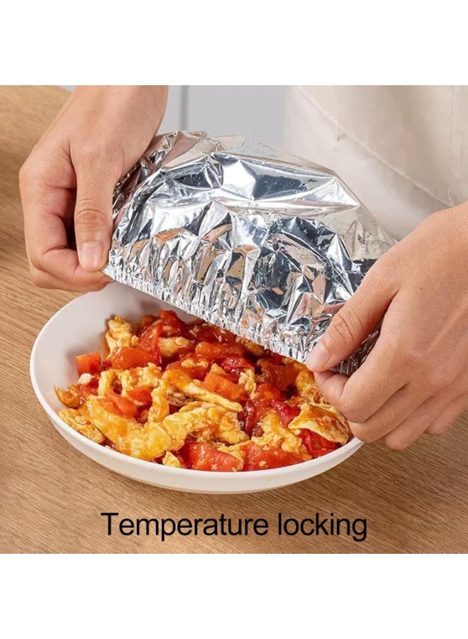 Reusable Silver Thermal Dish Covers - Stretchable Food Storage Lids (10-Pack) for Kitchen & Daily Use, Up to 25cm - Image 2