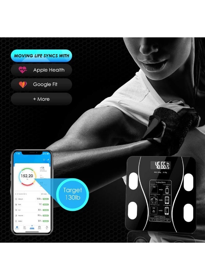 ميزان جسم ديجيتال ذكي بتقنية البلوتوث – ميزان قياس الوزن وتحليل مؤشرات الجسم عبر تطبيق الهاتف – ميزان إلكتروني فائق الدقة بتصميم عصري وخامة سوبر لوكس - Image 2