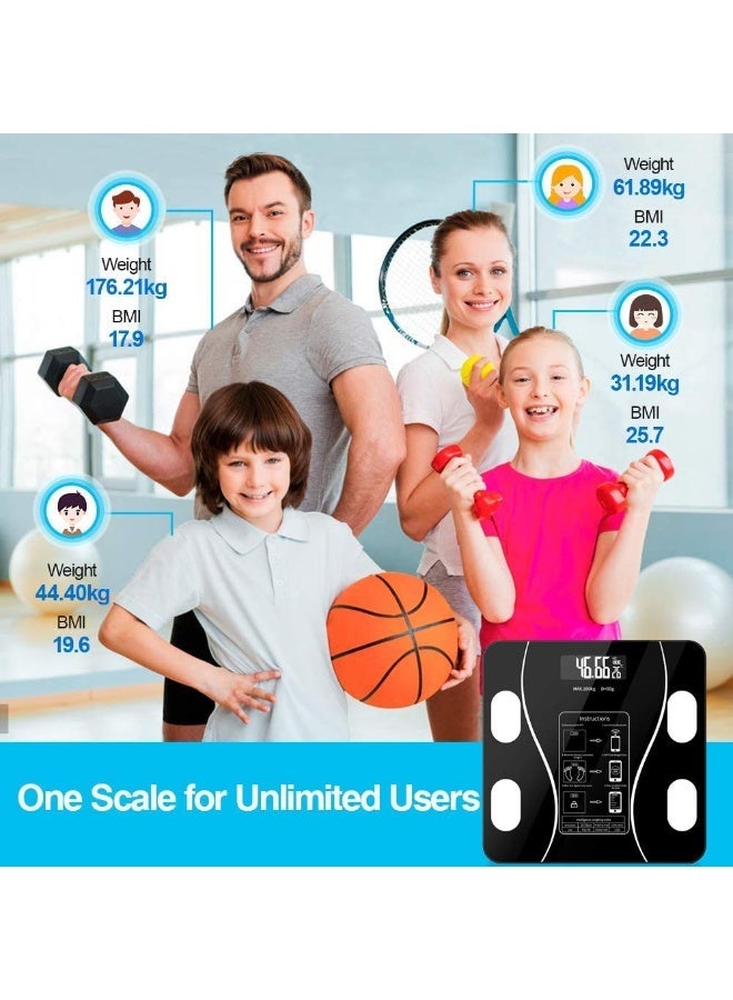 ميزان جسم ديجيتال ذكي بتقنية البلوتوث – ميزان قياس الوزن وتحليل مؤشرات الجسم عبر تطبيق الهاتف – ميزان إلكتروني فائق الدقة بتصميم عصري وخامة سوبر لوكس - Image 4