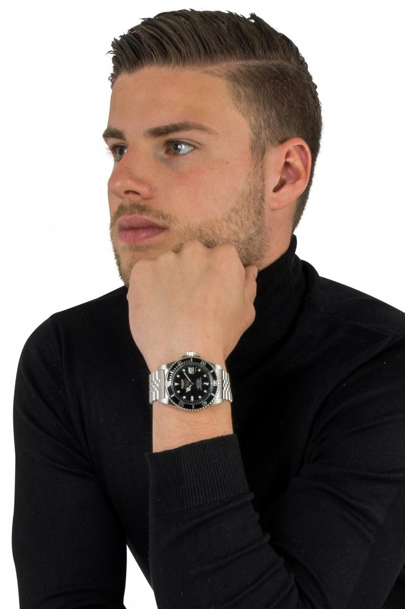 Invicta ساعة أوتوماتيكية للغوص للرجال من إنفيكتا مع حزام من الفولاذ المقاوم للصدأ (الموديل: فضي) - Image 5