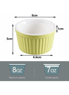 Garlo 8 OZ(226ml) Oven Safe - Porcelain Souffle Dishes Bakeware Set, Baking Cups for Creme Brulee and Souffle, Set of 6, Hot Assorted Color  - Image 2