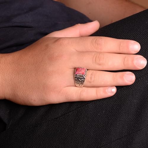 KAMBO Sterling Silver Men's Ring, Created Ruby Stone (size:11) - Image 3