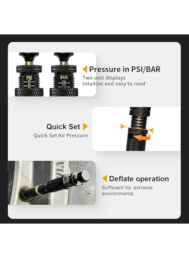 4 قطع طقم صمام مبدل الإطارات القابل للضبط، 10-30 PSI/0.7-2 بار طقم مبدل الإطار للتوقف التلقائي، مبدل هواء أسفل الإطارات ملحقات الطرق الوعرة لسيارات الجيب والسيارات والشاحنات والدراجات النارية وإطارات السيارات - Image 4