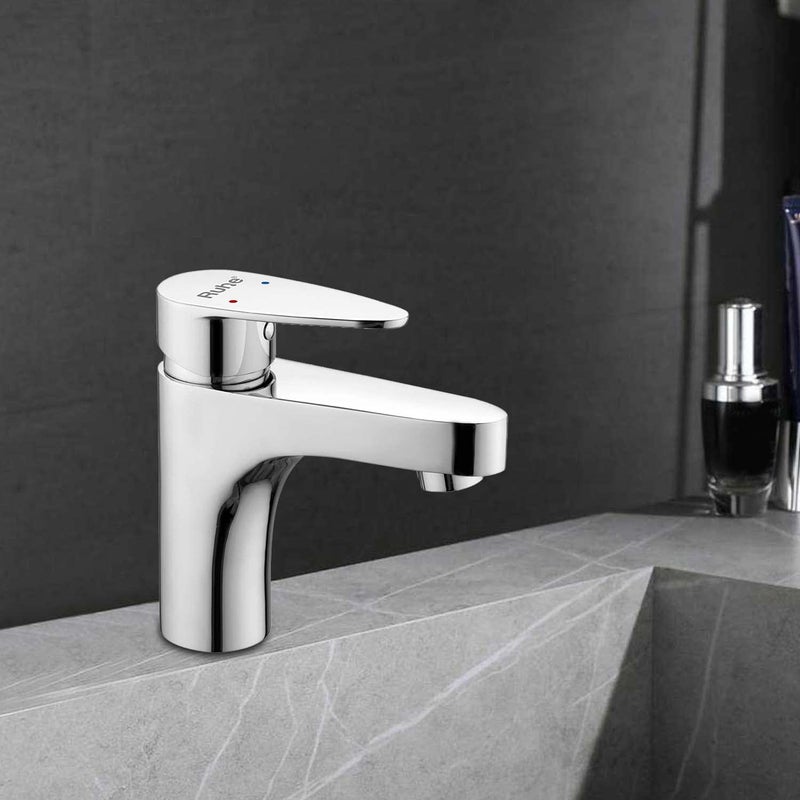 Ruhe Eclipse Single Lever Basin Mixer Brass Faucet Hot Cold FaucetTap Water Tap with Chrome Finish for Sinks Wash Basins Brass Tap - Image 1