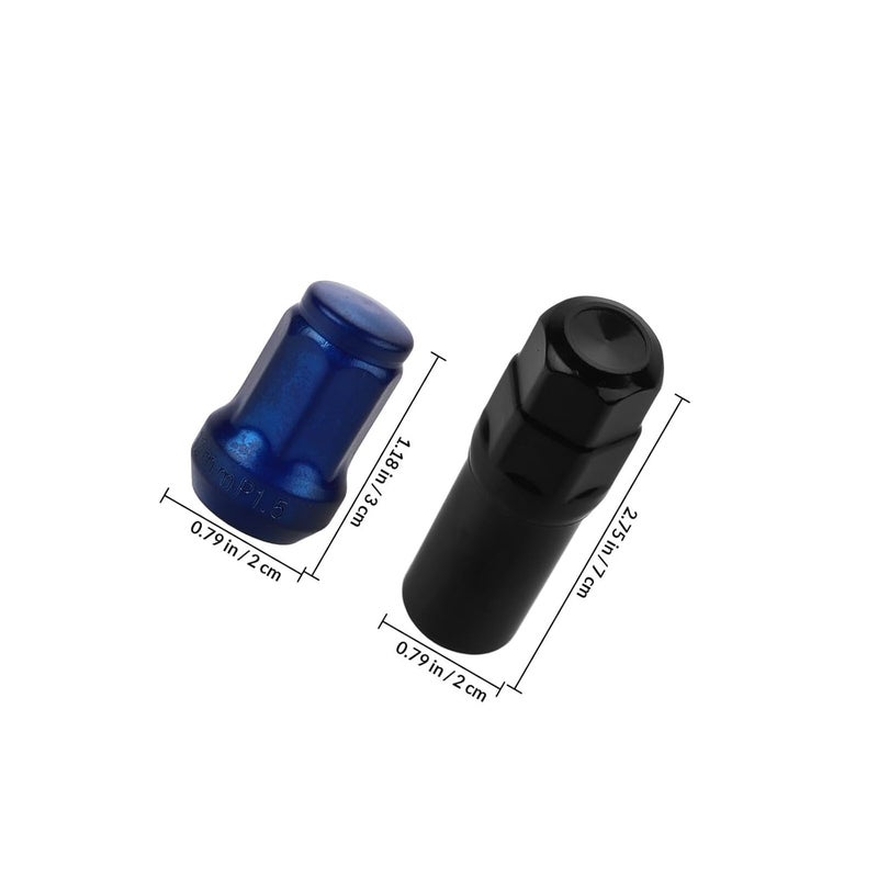 ABOOFAN Steel Blue 32mm 12x1.5 Anti-Theft Hex Lug Nuts for Trailer Wheels, Hardened Small Diameter Wheel Tire Lug Nut Set for Automotive Modification - Image 2