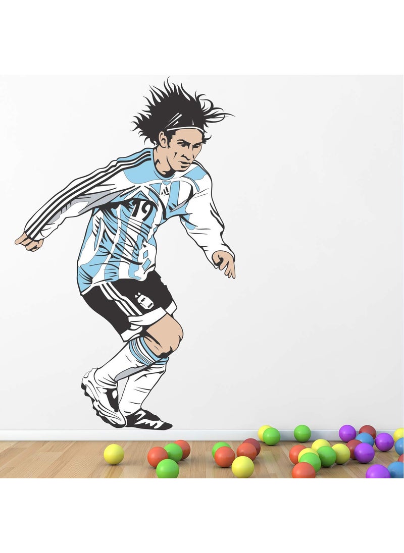 StickMe - StickMe 'Lionel Messi - Football - Sports - Argentina - Soccer - Creative - Colorful - Wall Sticker' -SM129-A (Multi Colour, Vinyl - 80cm X 55 cm) - Image 1