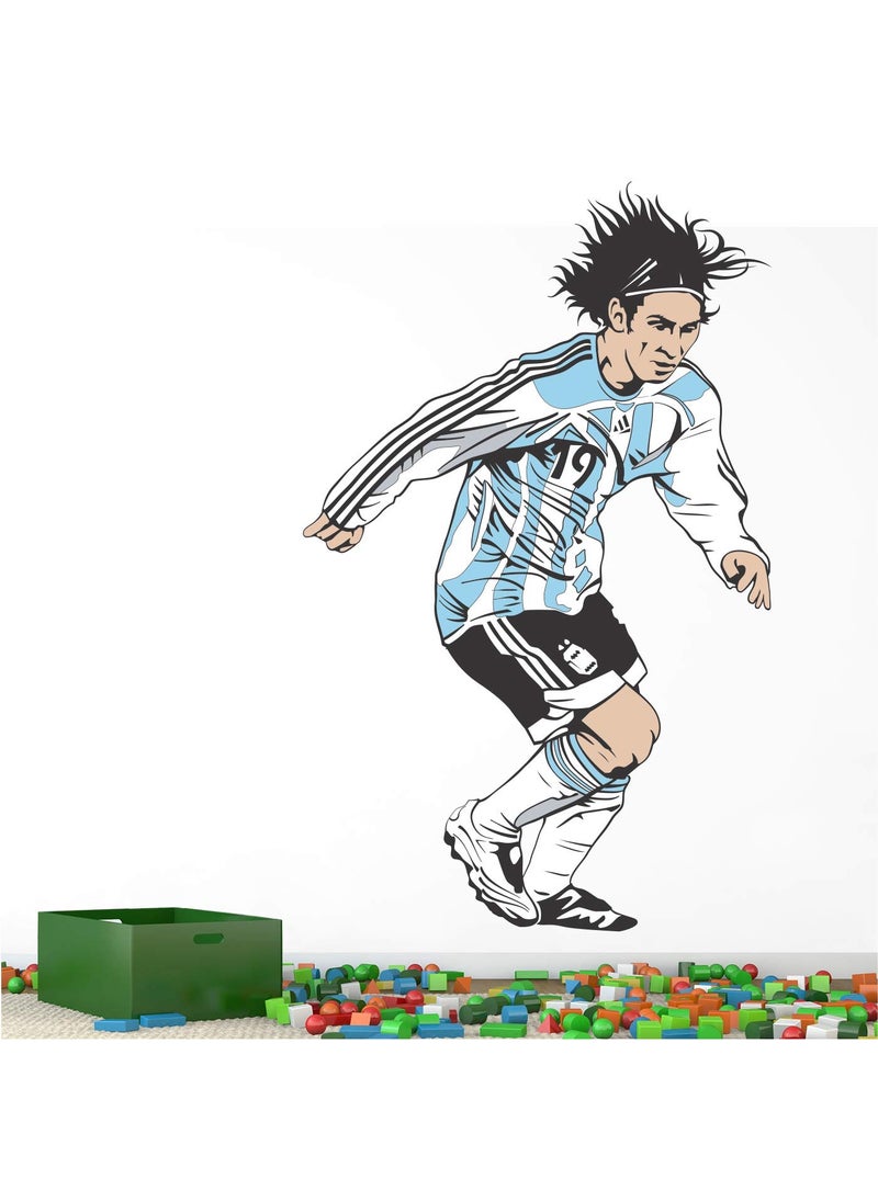 StickMe - StickMe 'Lionel Messi - Football - Sports - Argentina - Soccer - Creative - Colorful - Wall Sticker' -SM129-A (Multi Colour, Vinyl - 80cm X 55 cm) - Image 1