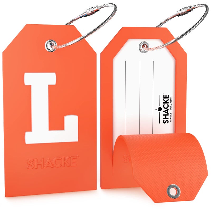 Shacke بطاقة الأمتعة الأولية Shacke مع غطاء خصوصية كامل وحلقة من الفولاذ المقاوم للصدأ - (الحرف L) - Image 2