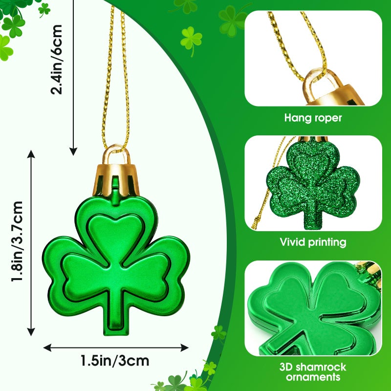 Labrostar 36Pcs St Patricks Day Decorations St Patricks Day Decor Shamrock Ornaments Hanging Tree Decorations Spring Lucky Irish Day Home Table Tree Party - Image 2