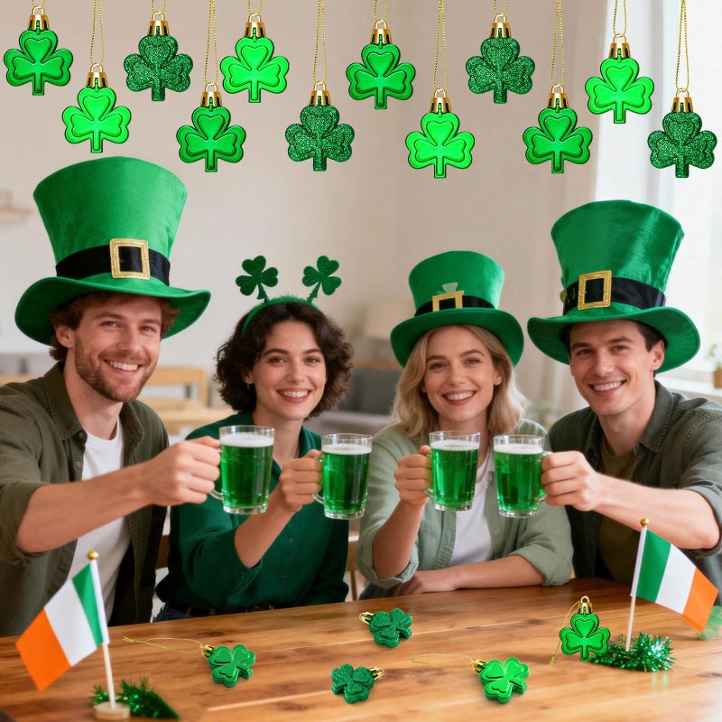 Labrostar 36Pcs St Patricks Day Decorations St Patricks Day Decor Shamrock Ornaments Hanging Tree Decorations Spring Lucky Irish Day Home Table Tree Party - Image 5