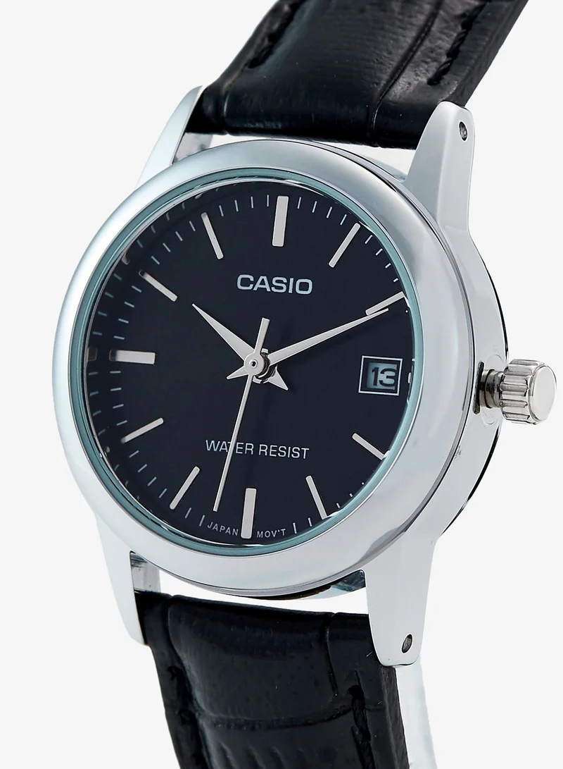 CASIO Leather Strap Analog Watch