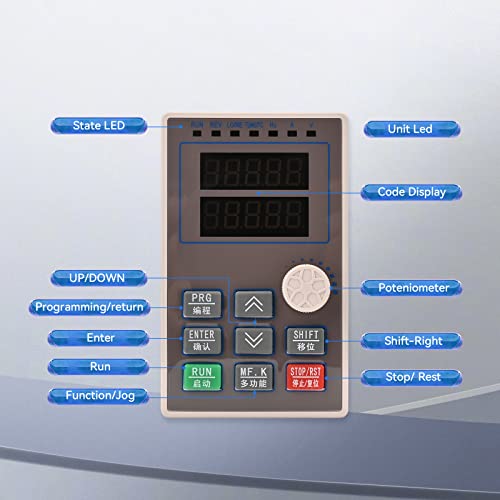 MOLLOM VFD 220V 2.2KW 3HP 9.6A 220V Single or Three Phase Input to 3 Phase 0-3000 Hz Output Variable Frequency Drive Control Inverter for Spindle Motor CNC Speed Control - Image 3