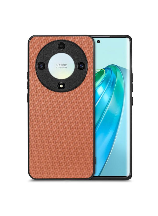 اس-توب جراب هاتف Honor X9A بغطاء خلفي من الجلد وملمس ألياف الكربون - Image 1