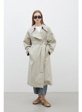 Manuka Oversize Wide Collar Trench Coat Green  - Image 1
