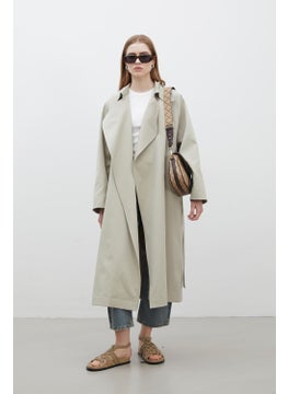 Manuka Oversize Wide Collar Trench Coat Green  - Image 5