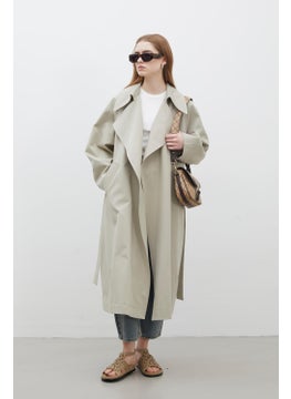 Manuka Oversize Wide Collar Trench Coat Green  - Image 2