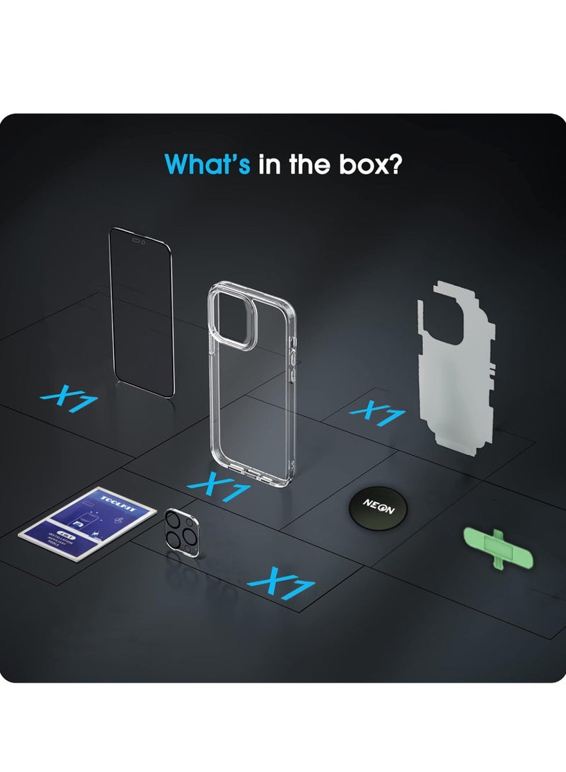 Neon مجموعة حماية كاملة للجسم مضادة للصدمات 6 في 1 لهاتف Apple iPhone 15 Pro Max - Image 2