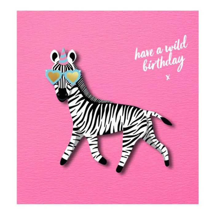 Tache Birthday Greeting Card Blank Inside, Birthday Girl Zebra Design - Image 2