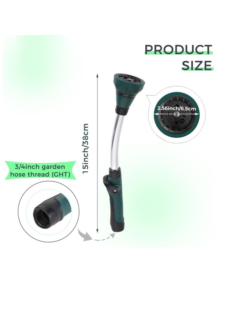 KASTWAVE Garden Hose Wand, 15" Watering Wand Garden Hose Nozzle Sprayer, 8 Adjustable Watering Patterns with Thumb Control Shut Off, Ergonomic Grip, Perfect for Car Washing, Lawns and Gardens, 1 Pcs  - Image 2