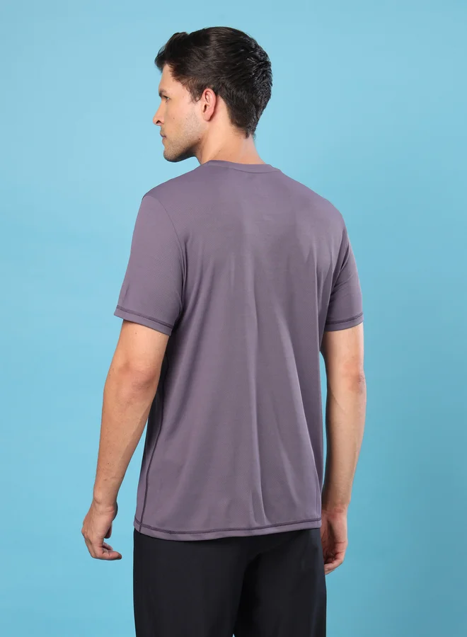Technosport Technosport Solid Crew Neck Slim Fit T-Shirt