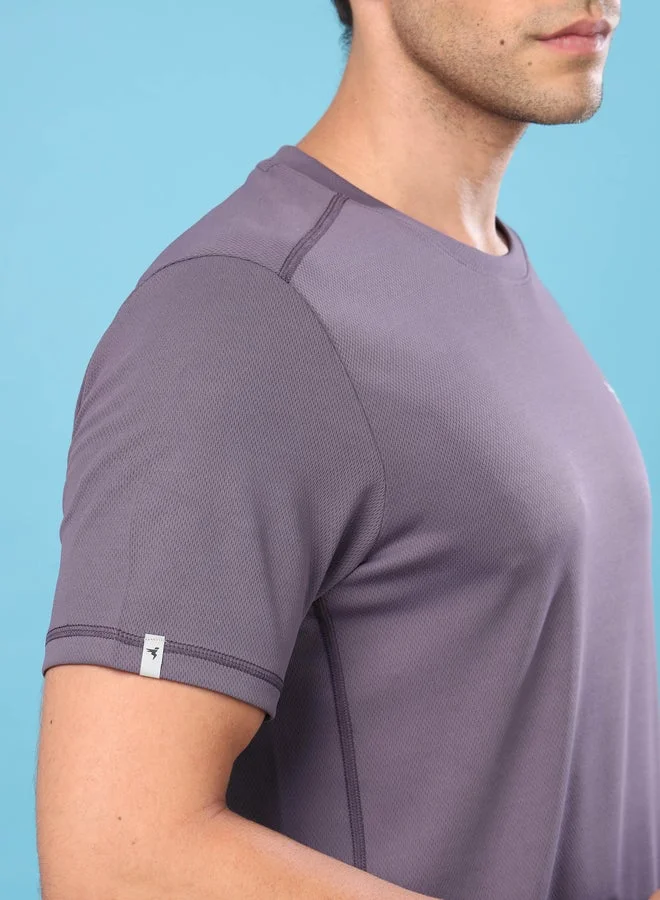 Technosport Technosport Solid Crew Neck Slim Fit T-Shirt