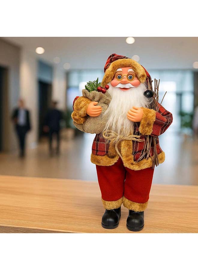 46cm Santa Claus Showpiece Statue – Christmas Decorative Figurine with Bag & Holiday Accents - Image 3