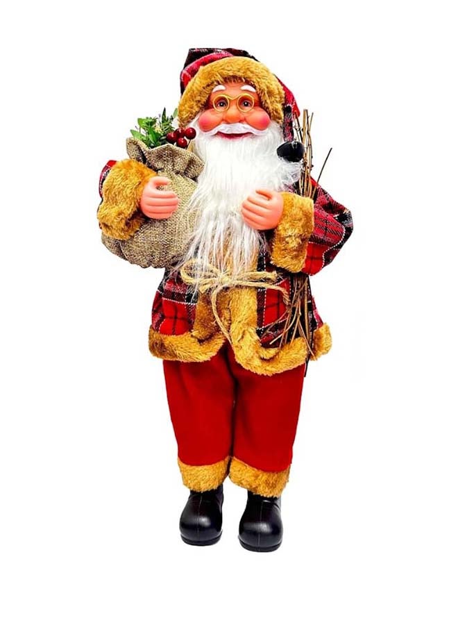 46cm Santa Claus Showpiece Statue – Christmas Decorative Figurine with Bag & Holiday Accents - Image 1