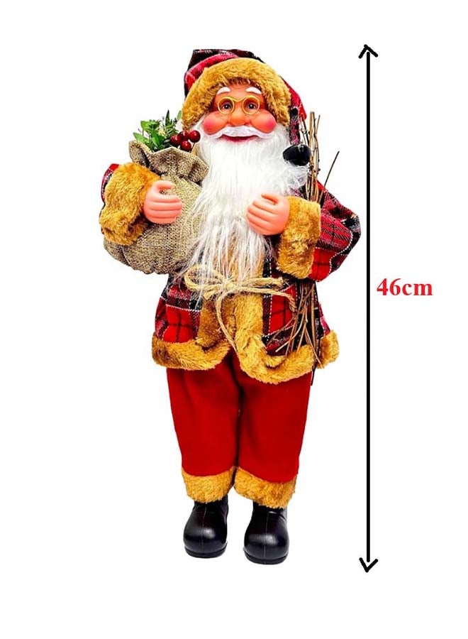 46cm Santa Claus Showpiece Statue – Christmas Decorative Figurine with Bag & Holiday Accents - Image 2