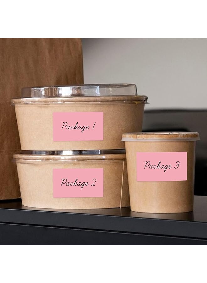 إيروريكس ملصقات حرارية وردية اللون مقاس 2 × 3 بوصات من الفينيل ذاتية اللصق ملصقات طابعة مقاومة للماء لشحن الباركود وعنوان البريد والمكتب والأعمال 500 قطعة - Image 5